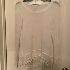 American Rag White Lace Hem Blouse